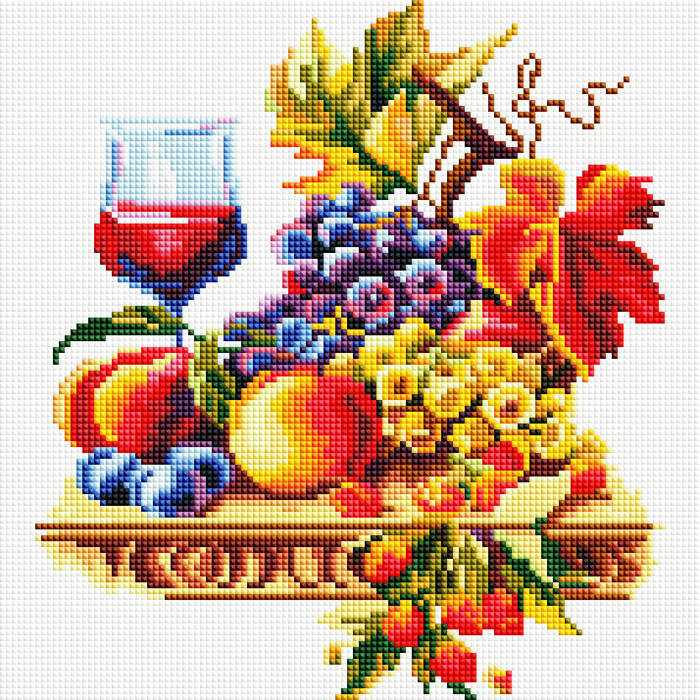 

Алмазная мозаика ColorArt 30х30см Вино и фрукты TT603