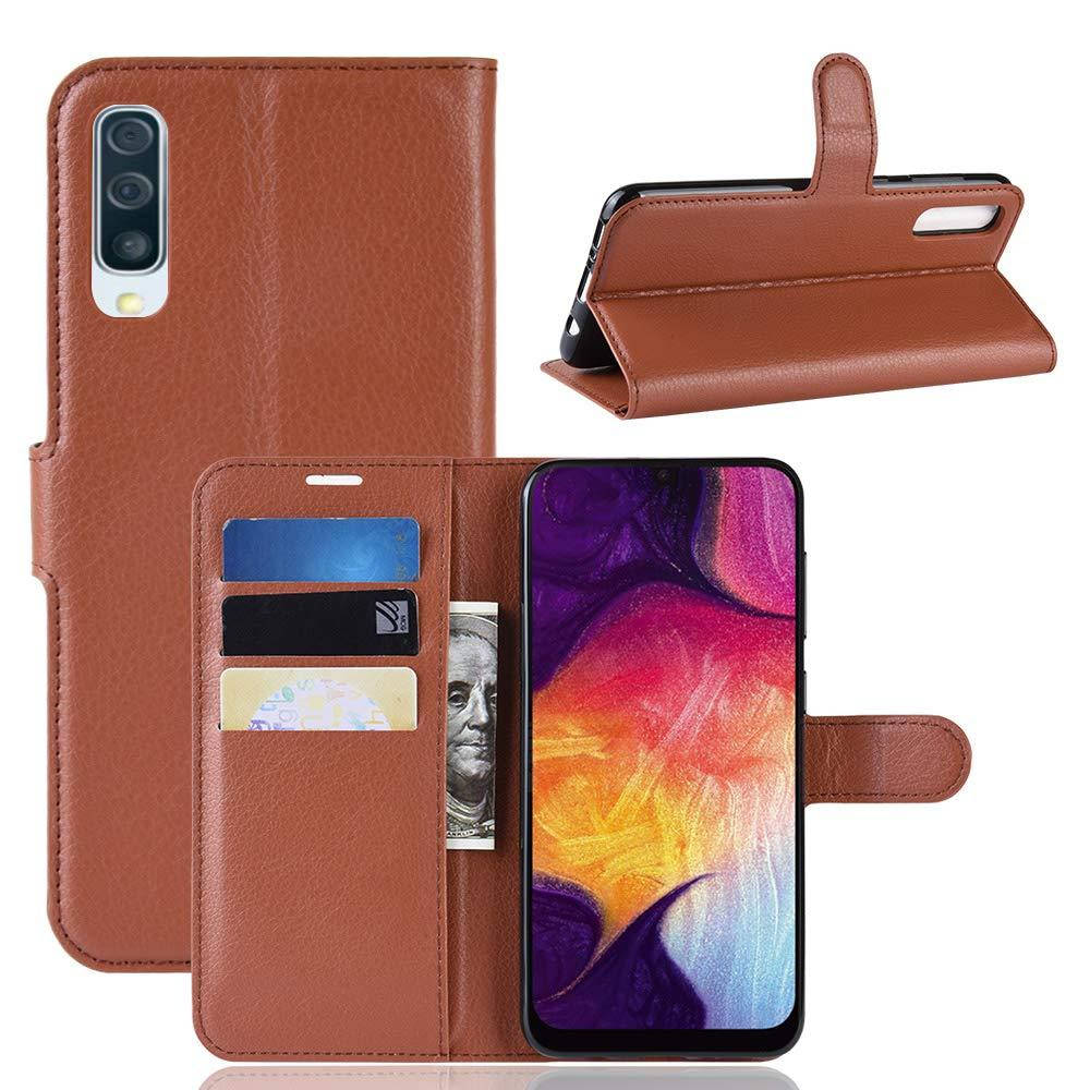

Чехол IETP для Samsung A50 2019 / A505F книжка кожа PU коричневый