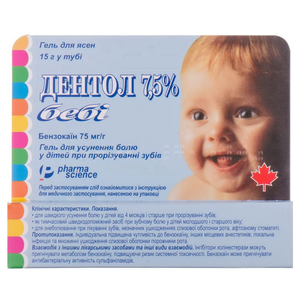 

Дентол-беби гель 7,5% 15г