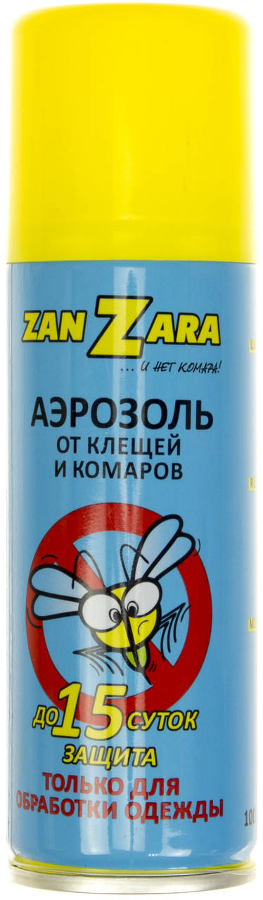 

Аерозоль ZanZara від комарів і кліщів 100мл на одяг до 15 діб №1126(24)