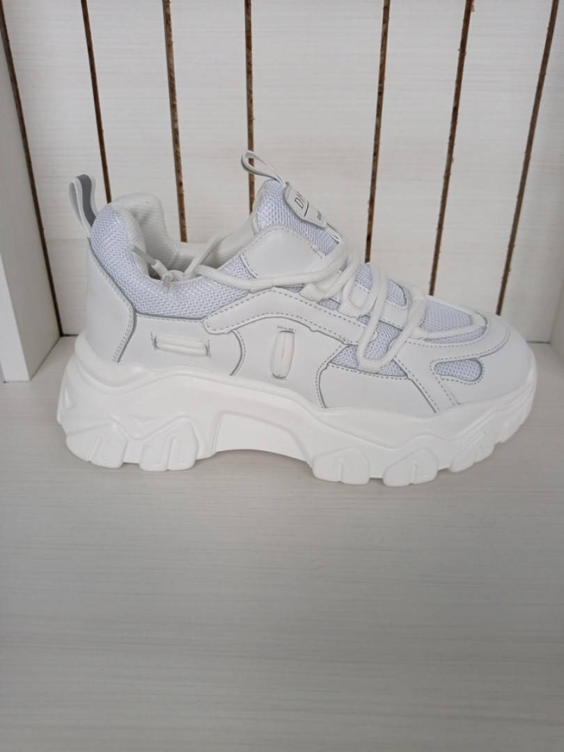 

Кроссовки молодежные белые на платформе, Белый