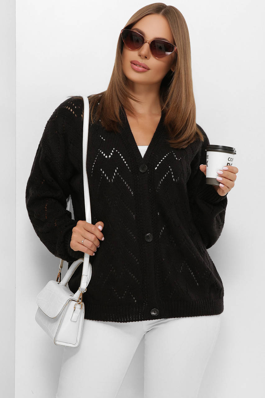 

Женская вязаная кофта, Черный