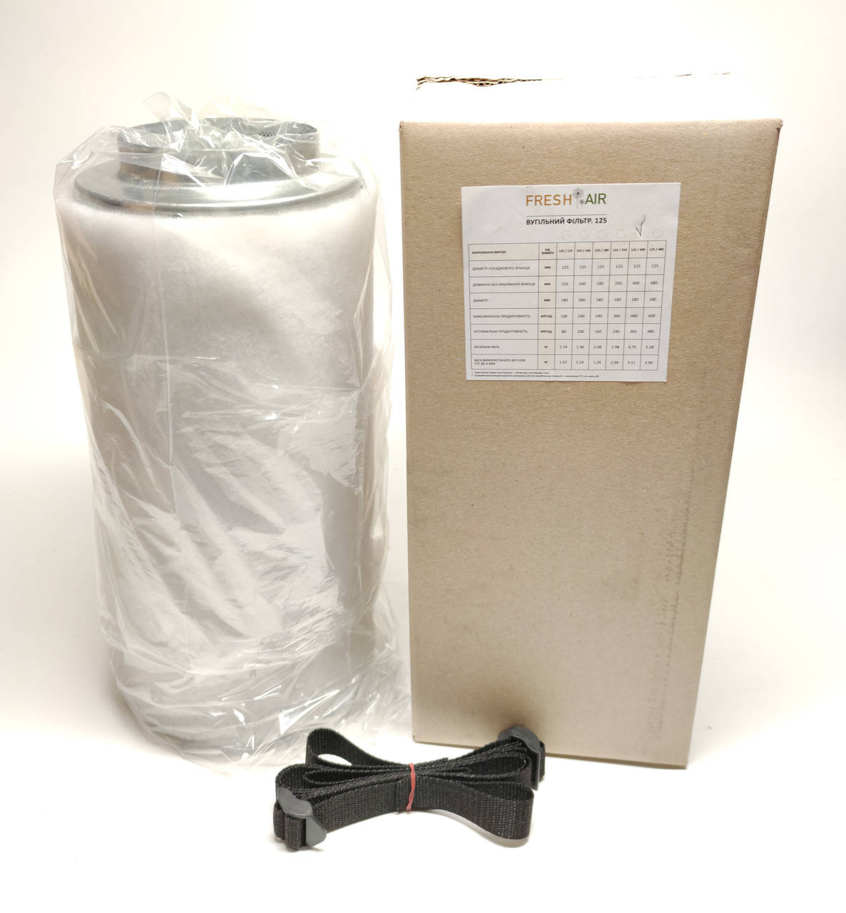 

Угольный фильтр Fresh Air 125\400 (360-480м3) Угольный фильтр для гроубокса,вентиляции Украина