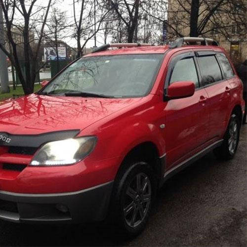 

Дефлекторы окон ветровики Митсубиси Аутлендер 1 Mitsubishi Outlander I 01-06 КТ (Накладные)