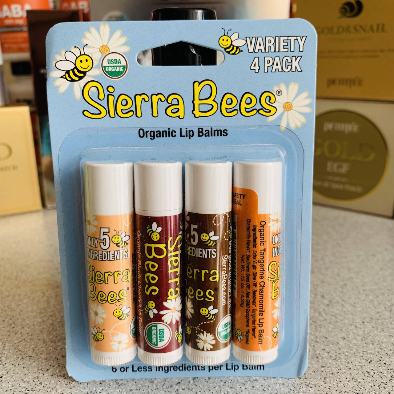 

Sierra Bees, набор органических бальзамов для губ, 4 штуки