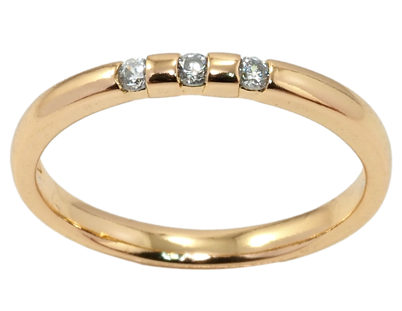 

Кольцо ХР Позолота 18K "Вставка три кристалла" р.16,17,18,18.5