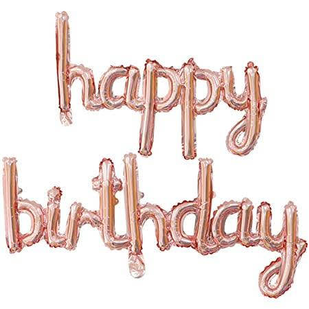 

Воздушные шары буквы надпись Happy Birthday, пропись розовое золото высота 45 см