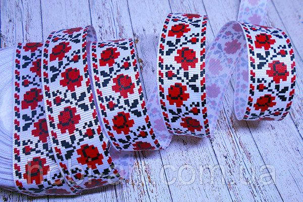 

Стрічка репсова 25мм з візерунком №310