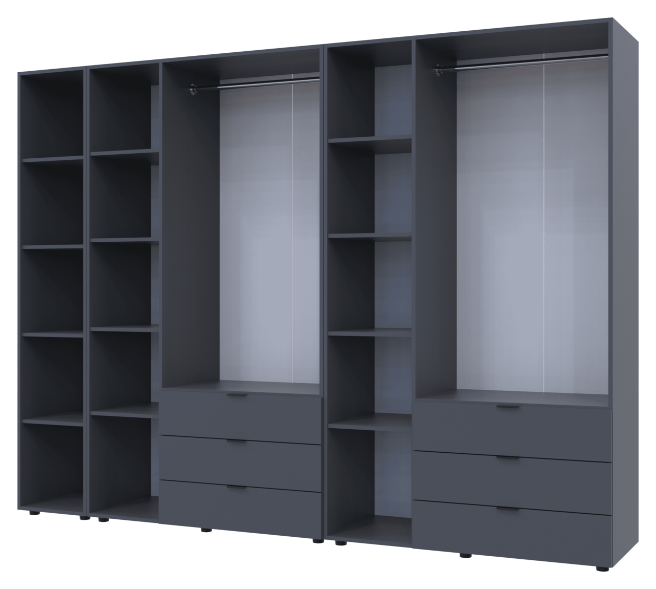 Комплект Doros Гелар з Етажеркою Графіт 3+3 ДСП 270.6х49.5х203.4 (42005061) 6