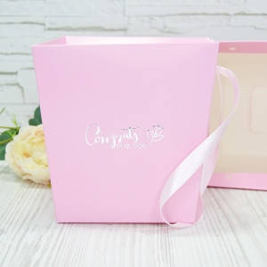 

Трапеция флористическая для цветов, упаковка для цветов 15х12см розовый