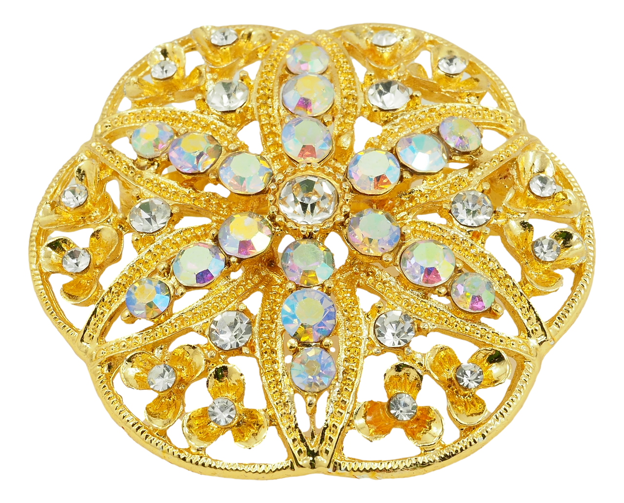 

Брошь "Цветок с стразами хамелеон"