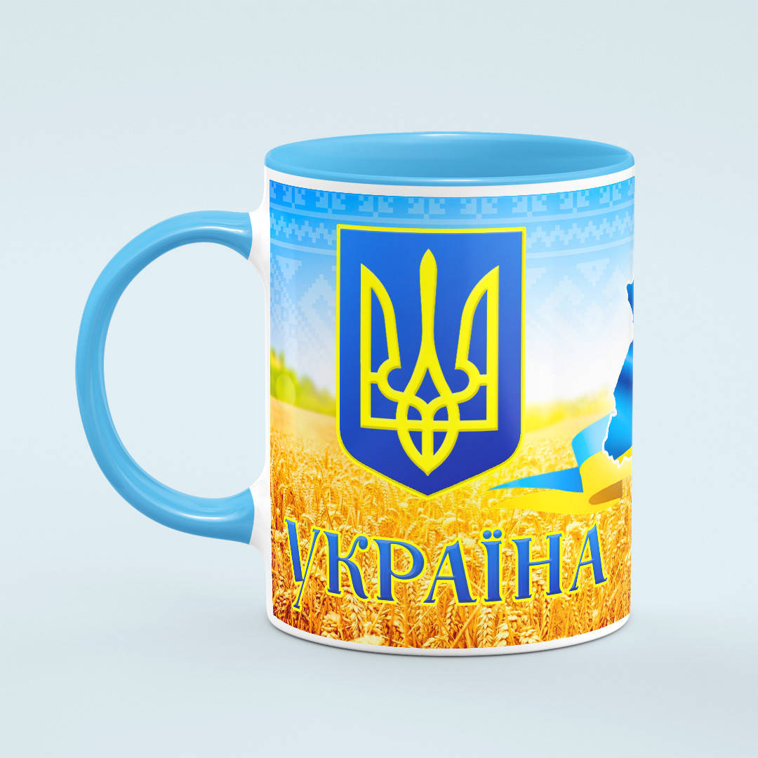 

Чашка Україна Герб Гімн цвет голубой