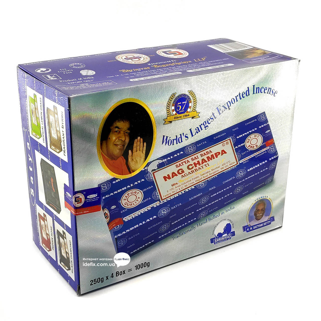 

Благовоние Nag champa BIG PACK Satya 1кг. Аромапалочки Наг Чампа Сатья (34264B)