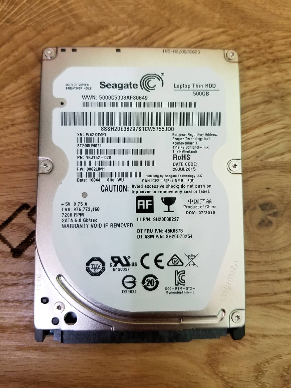 

Жорсткий диск для ноутбука Seagate Laptop Thin HDD 500GB 7200rpm 32MB ST500LM021 2.5 SATA III