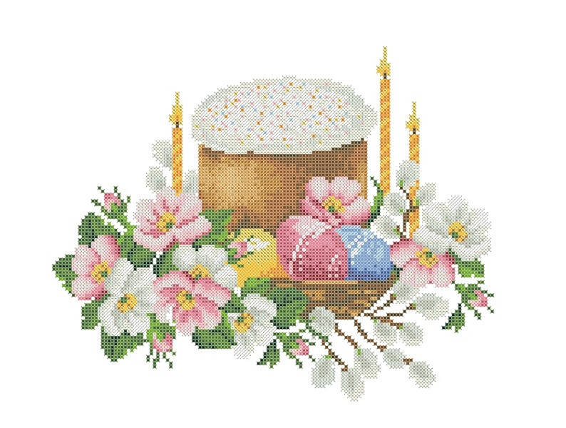 

ХВГ-018. Схема для вишивки бісером Великодній рушничок.