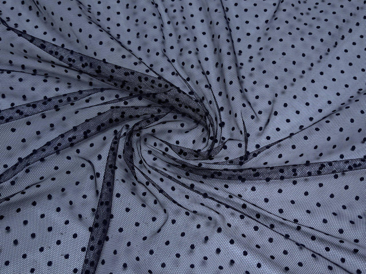 

Сетка флок горошки 3 мм, темно-синий