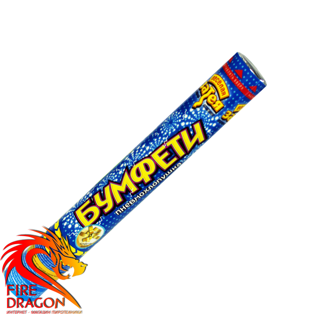 

Хлопушка Метафан Золото, длина хлопушки: 30 сантиметров, начинка: метафан золото