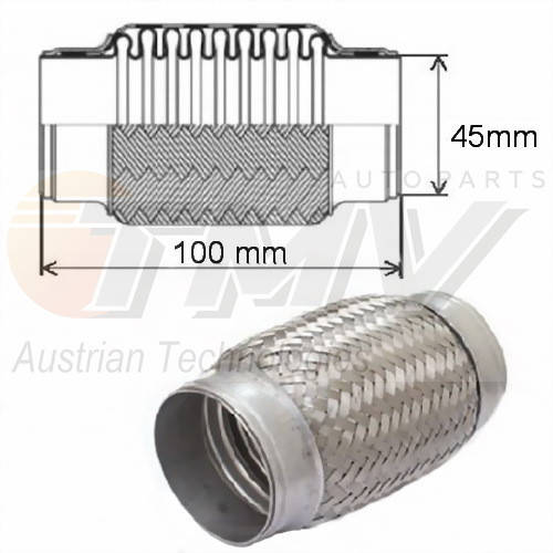 

Гофра глушителя 45x100 нержавеющая сталь