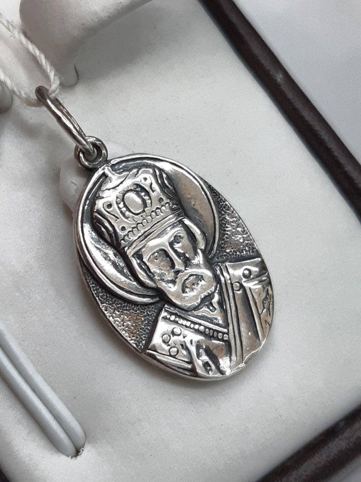 

Ладанка Серебряная Николай Чудотворец круглая