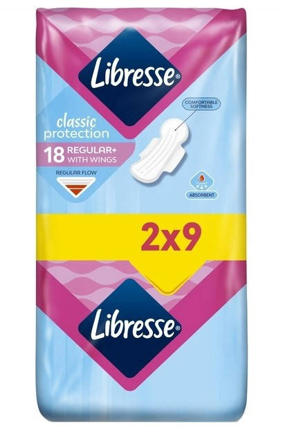 

Прокладки Libresse Classic Protection Regular, 4 капли, 18 шт.