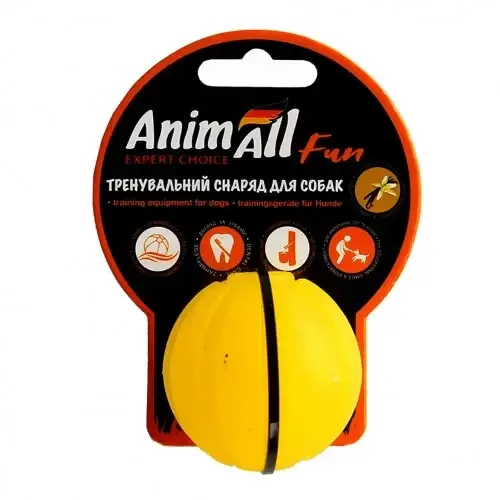 

Игрушка AnimAll Fun тренировочный мяч для собак, 5 см, желтая, Желтый