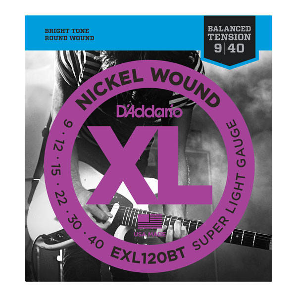 

Струны для электрогитар D`ADDARIO EXL120BT XL NICKEL BALANCED TENSION, SUPER LIGHT (09-40)