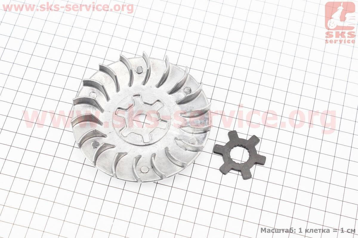 

Крыльчатка переднего вариатора (под вал 13мм) + шайба "крест" Yamaha JOG 50