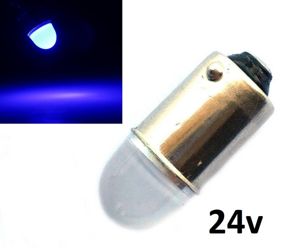 

Автомобильная LED лампа BA9S T4w 24V 2smd 2835 светодиодная, синий цвет света
