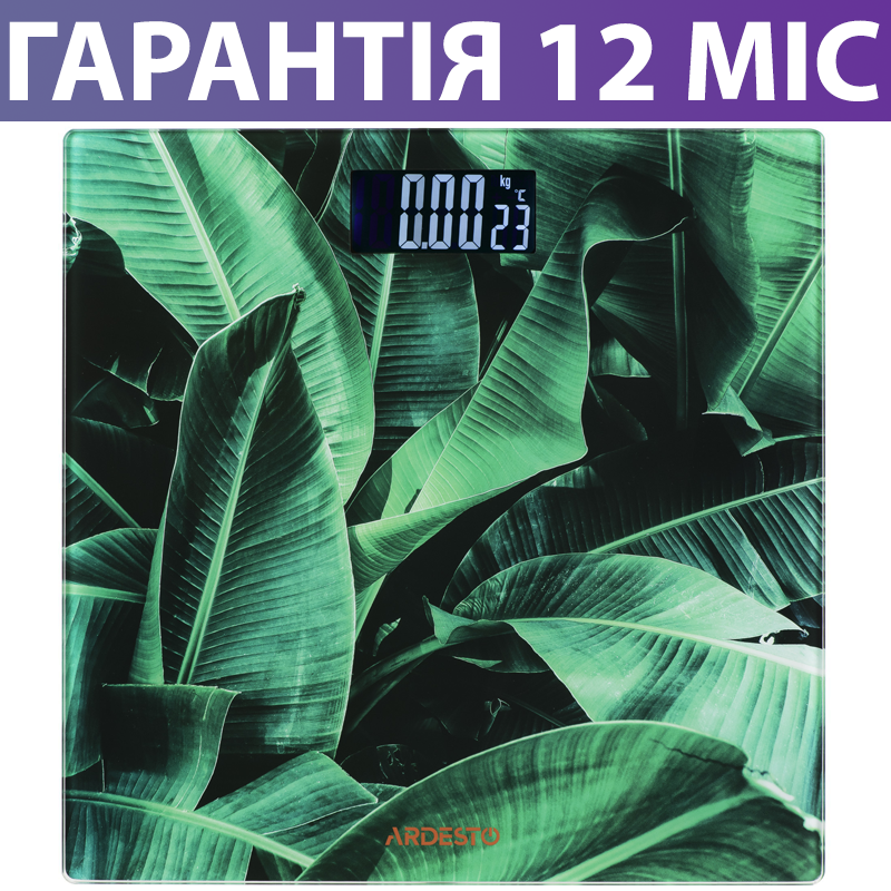 

Весы напольные Ardesto Leaves, зеленые (стеклянные), электронные, для взвешивания тела человека