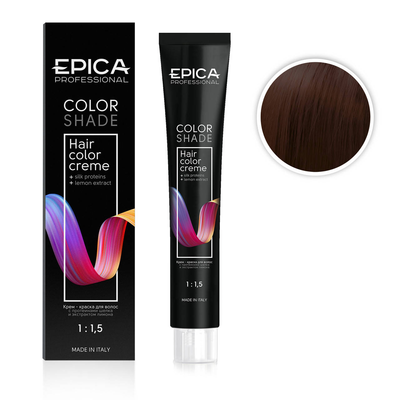 

Стойкая крем-краска EPICA HAIR COLOR CREAM 5.4 Светлый шатен мідний 100ml