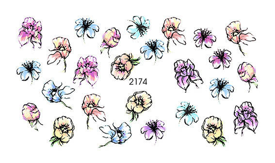 

Слайдер наклейка для ногтей Акварель № 2174