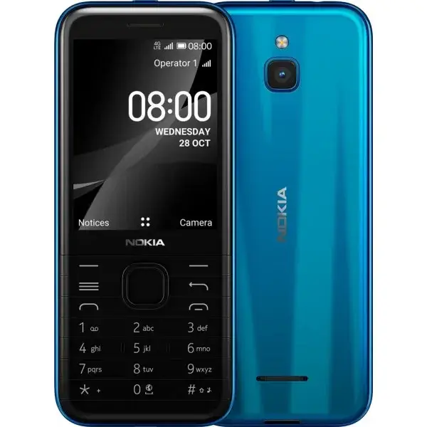 

Кнопочный телефон Nokia 8000 4G Blue Dual Sim, Синий
