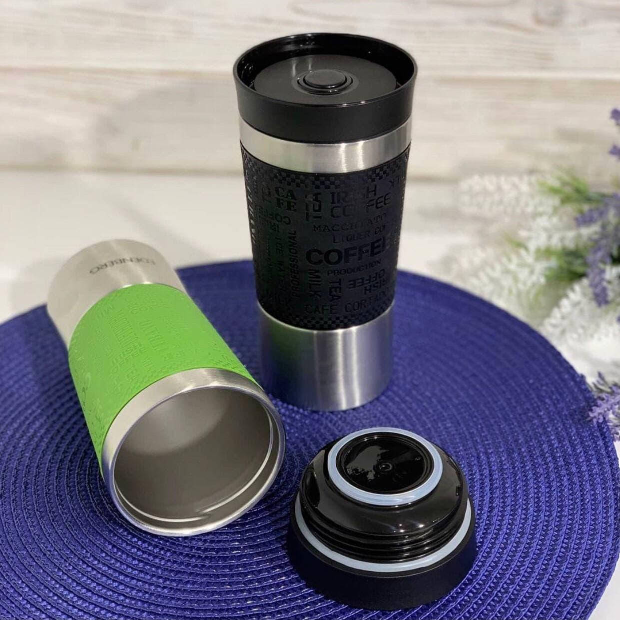 

Термокружка вакуумная из нержавейки 380мл для кофе и чая Edenberg EB-632 Термочашка металлическая термос, Черный