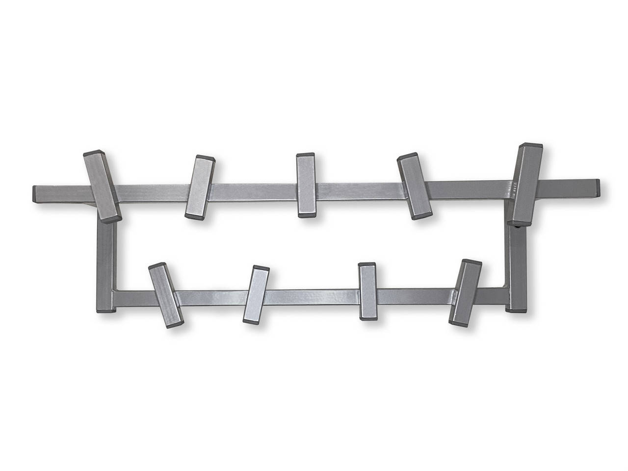 

Вешалка металлическая настенная для прихожей ZT-2, 60 см, 9 крючков, цвет алюминий, Серый