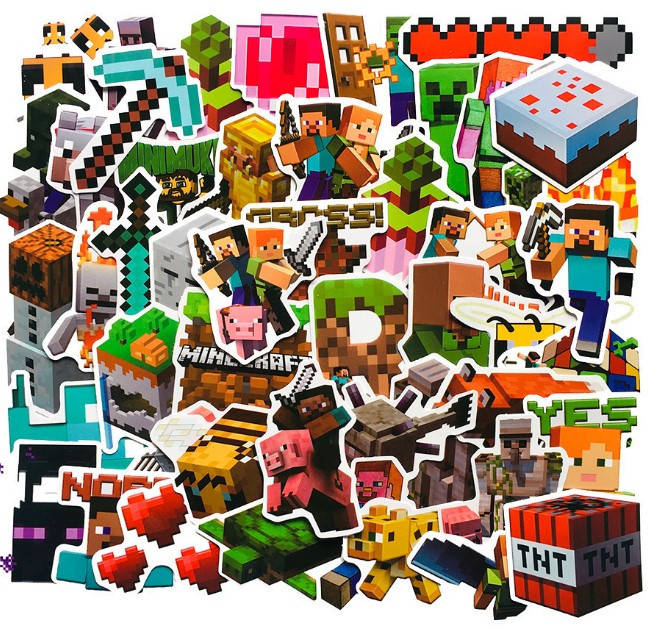 

Наклейки Майнкрафт (minecraft) 50 штук набор