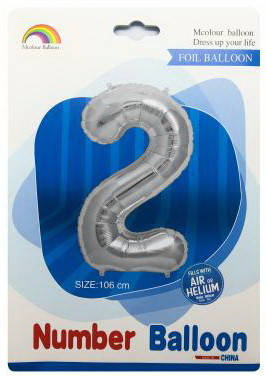 

Фольгована куля цифра в упаковці "2" Колір: Срiбло. Розмір: 42"(105см). Вир-во Китай, Серебристый