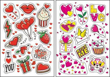 

Набор наклеек Сердечки 16 листов, Км-180