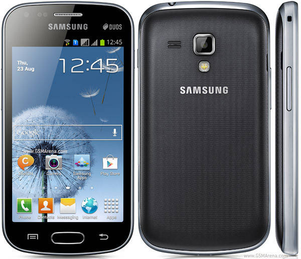 

Samsung S DUOS. 4" 2SIM 3G RAM0.8GB ROM4GB 1и5mPix Чёрно-синий. Белый
