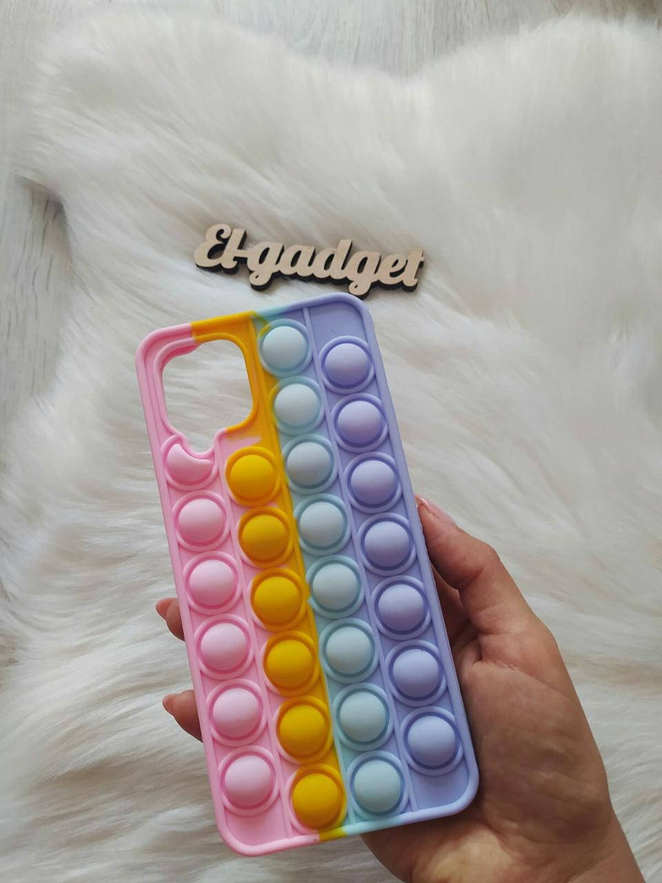 

Чехол Pop it для Samsung A12 (A125) Попит антистресс силиконовый цветной, Разные цвета