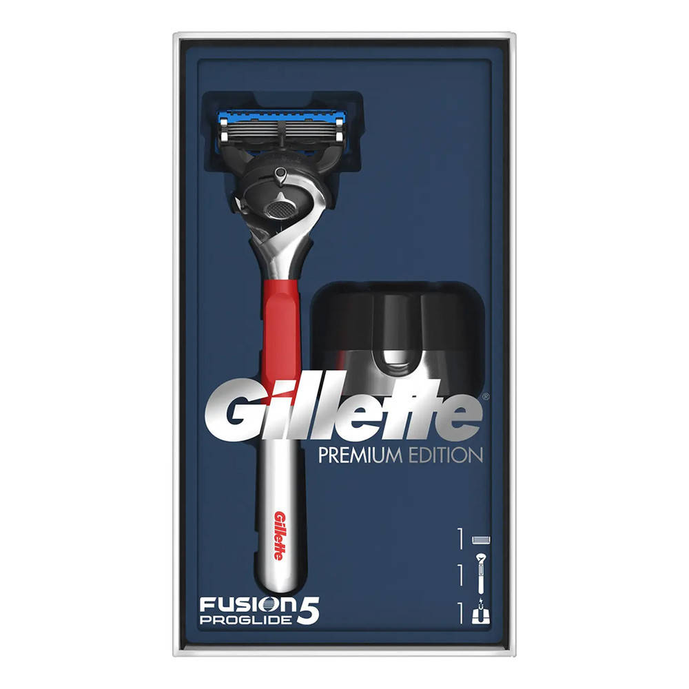 

Набор Gillette Fusion 5 Proglide Premium Edition (бритва + подставка) (7702018510528), Черный