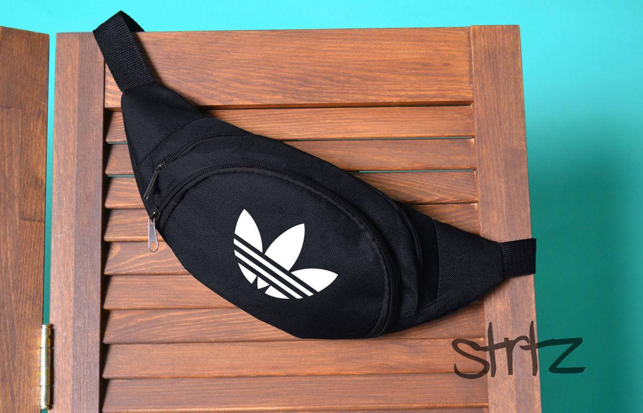 

Черная поясная сумка Adidas | Черная мужская бананка Адидас, Черный