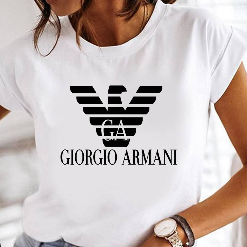 

Женская футболка Armani (Армани), Белый