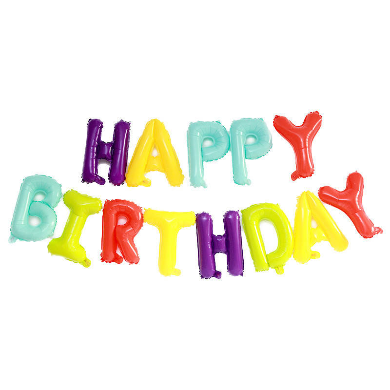

Фольгированный шар надпись Happy birthday ассорти цветные Китай