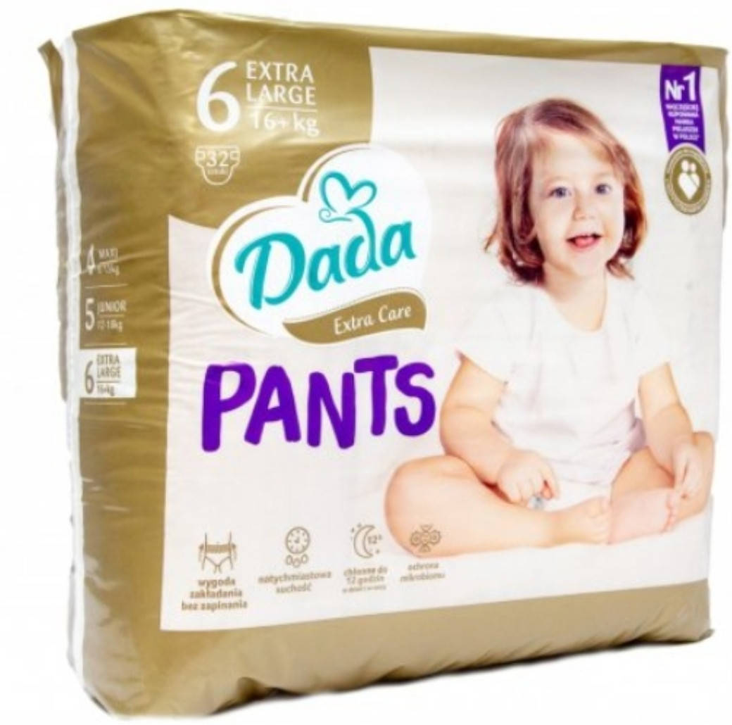 

Підгузки-Трусики Dada Extra Care розмір 6.Вага 16+ кг. 32 шт.