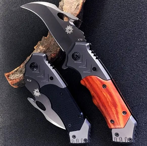 

Нож керамбит (коготь) складной с деревянной ручкой CS GO X76, Коричневый