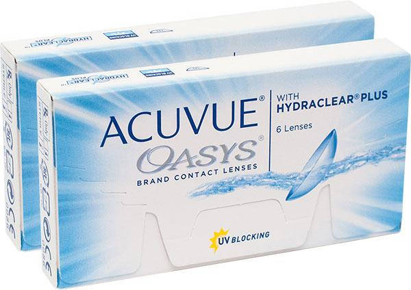 

Контактные линзы Johnson&Johnson ACUVUE OASYS with HYDRACLEAR Plus DUO (BC=8.8, DIA=14.0) 12 линз