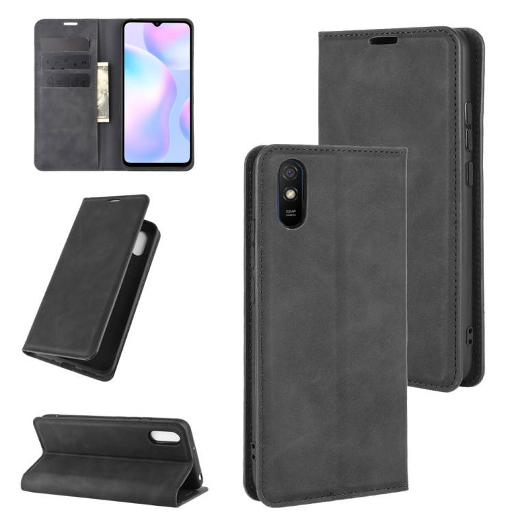 

Чехол Taba Retro-Skin для Xiaomi Redmi 9A книжка кожа PU с визитницей черный
