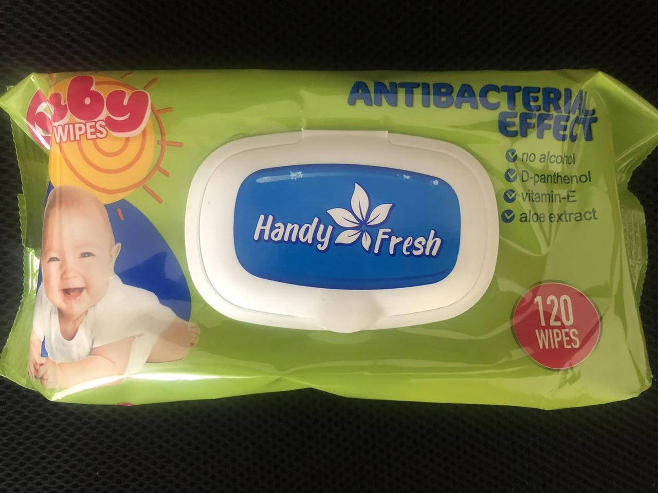 

Серветка волога антибактеріальна "Handy" Baby (120шт) з клапаном