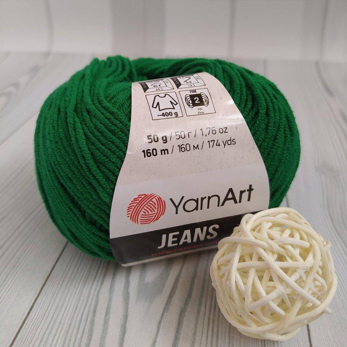 

YarnArt Jeans (№52) зелений, Зелёный