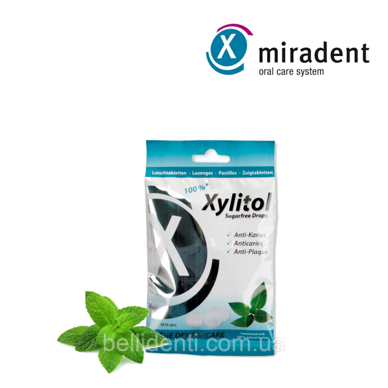 

Леденец с ксилитом miradent Xylitol Drops (мята), 26 шт.